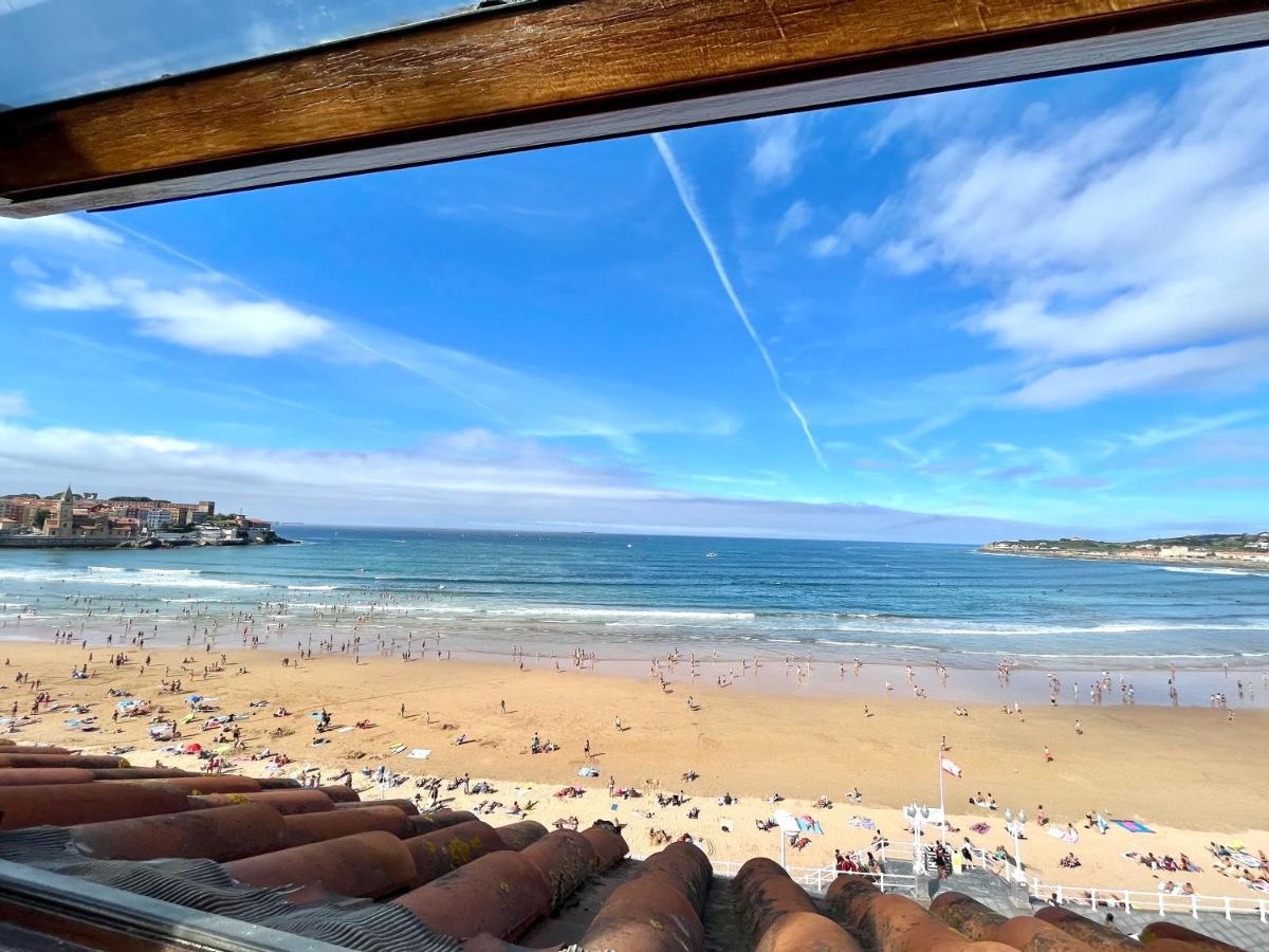 Atico Primera Linea Playa De San Lorenzo Gijón Exterior foto